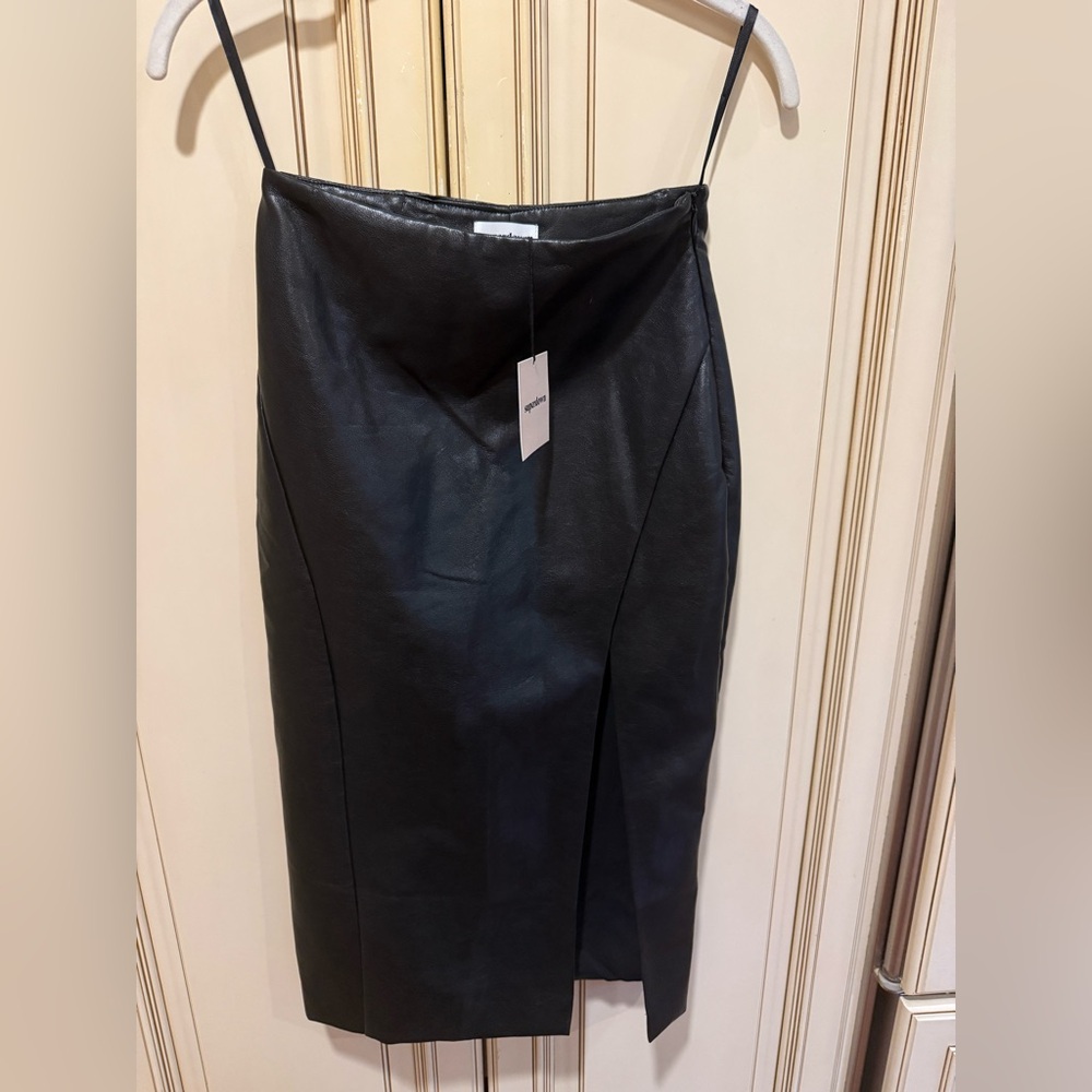 Faux leather skirt